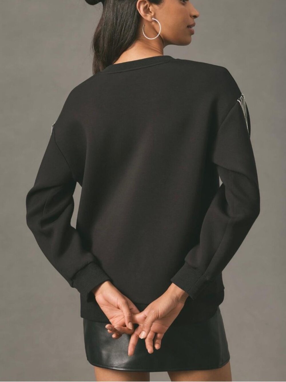 English Factory Rhinestone Fringe Sweatshirt - Picture 4 of 7